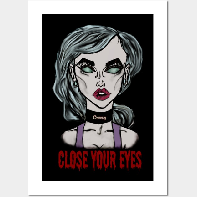 Close Your Eyes Wall Art by LoversAndThieves